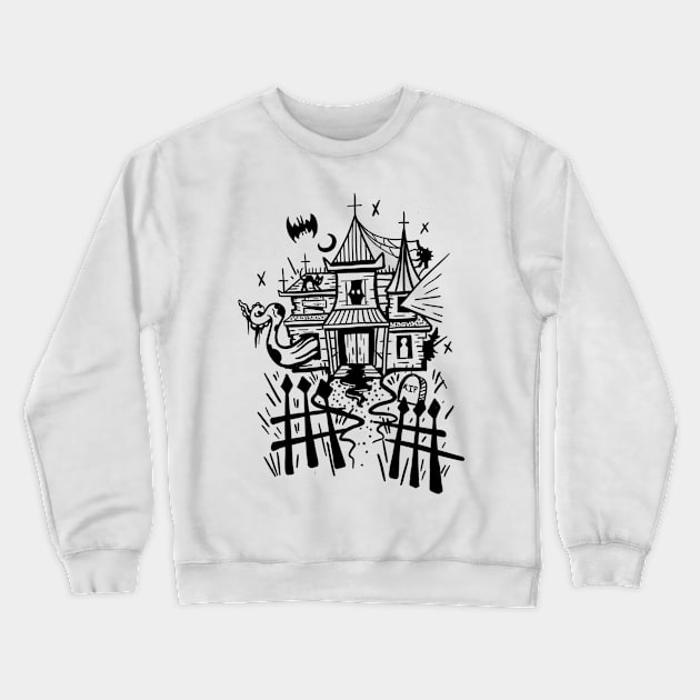 Haunted house Crewneck Sweatshirt by Uglyblacksheep